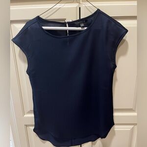 Banana Republic boatneck silky navy shirt